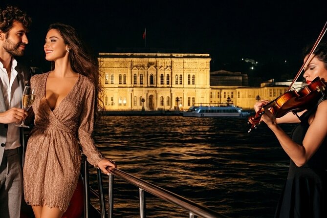 Bosphorus Night Cruise with Luxury Yacht - Dolmabahçe Palace Lights Up the European Shore