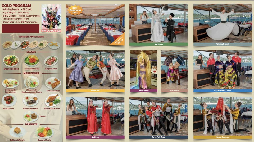 Istanbul: Turkish Night on the Bosphorus Dinner Cruise - Dinner on Two Continents: What You Can Expect to Eat