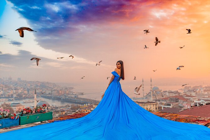 Rooftop Flying Dress Photo Shoot in Istanbul - A Flying Dress Shoot With Bosphorus Views From a Rooftop
