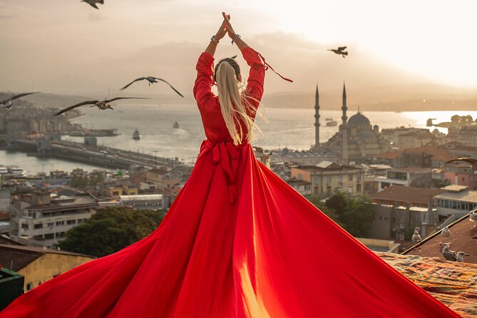 Rooftop Flying Dress Photo Shoot in Istanbul - Rooftop Lighting, Windows for Best Shots, and Weather Reality